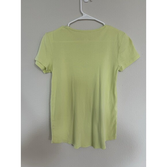 J Jill Pima Cotton Basic T XS Lime Neon Green T Shirt Top - Picture 2 of 7